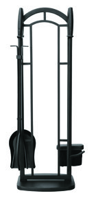 Freestanding fireplace tool set