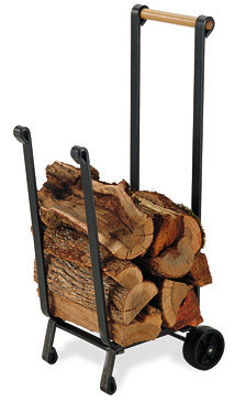 Forged iron wood cart carrying firewood